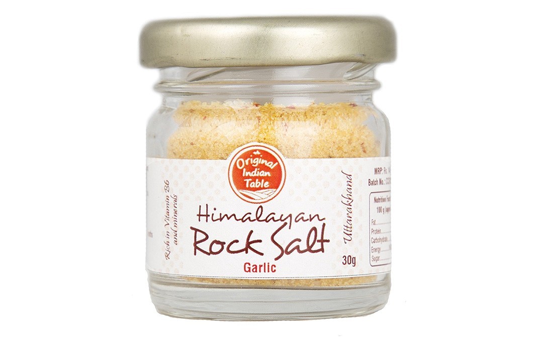 Original Indian Table Himalayan Rock Salt, Garlic   Plastic Bottle  30 grams